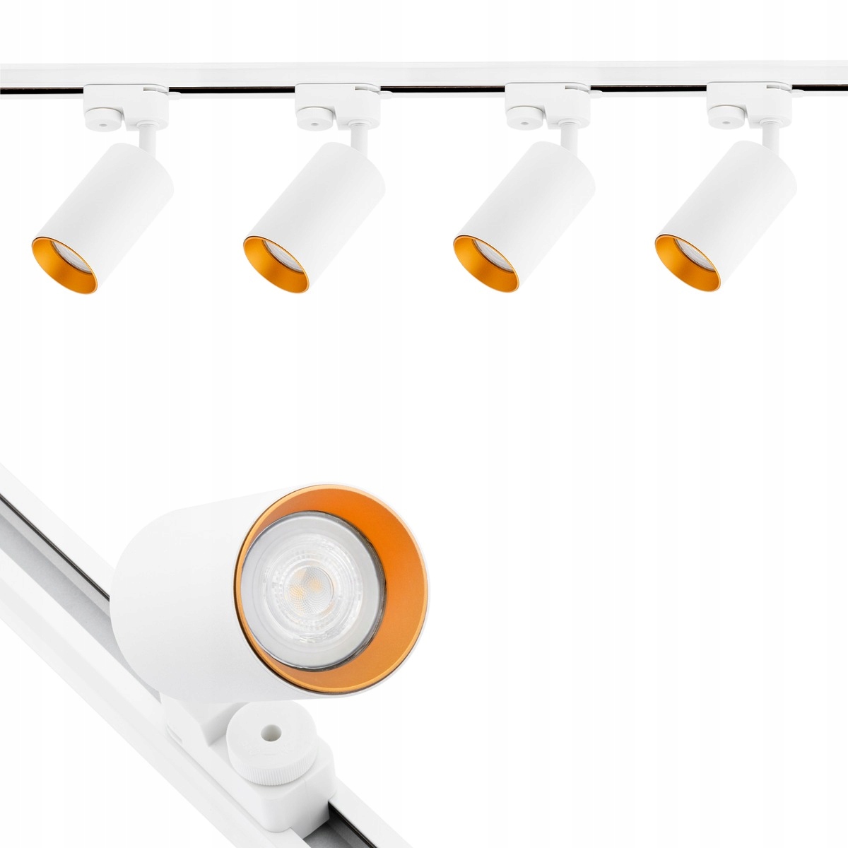 Zestaw Szynowy Szynoprzewód Szyna Listwa 2m + 4x Lampa Reflektor GU10 LED