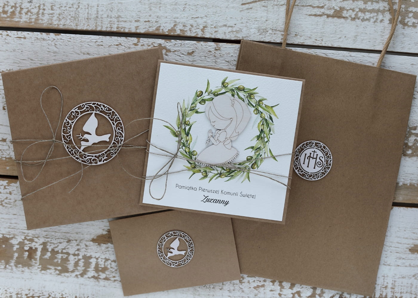 k prvnímu svatému přijímání set pro dívku – kartička, krabička, obálka, kabelka 3
