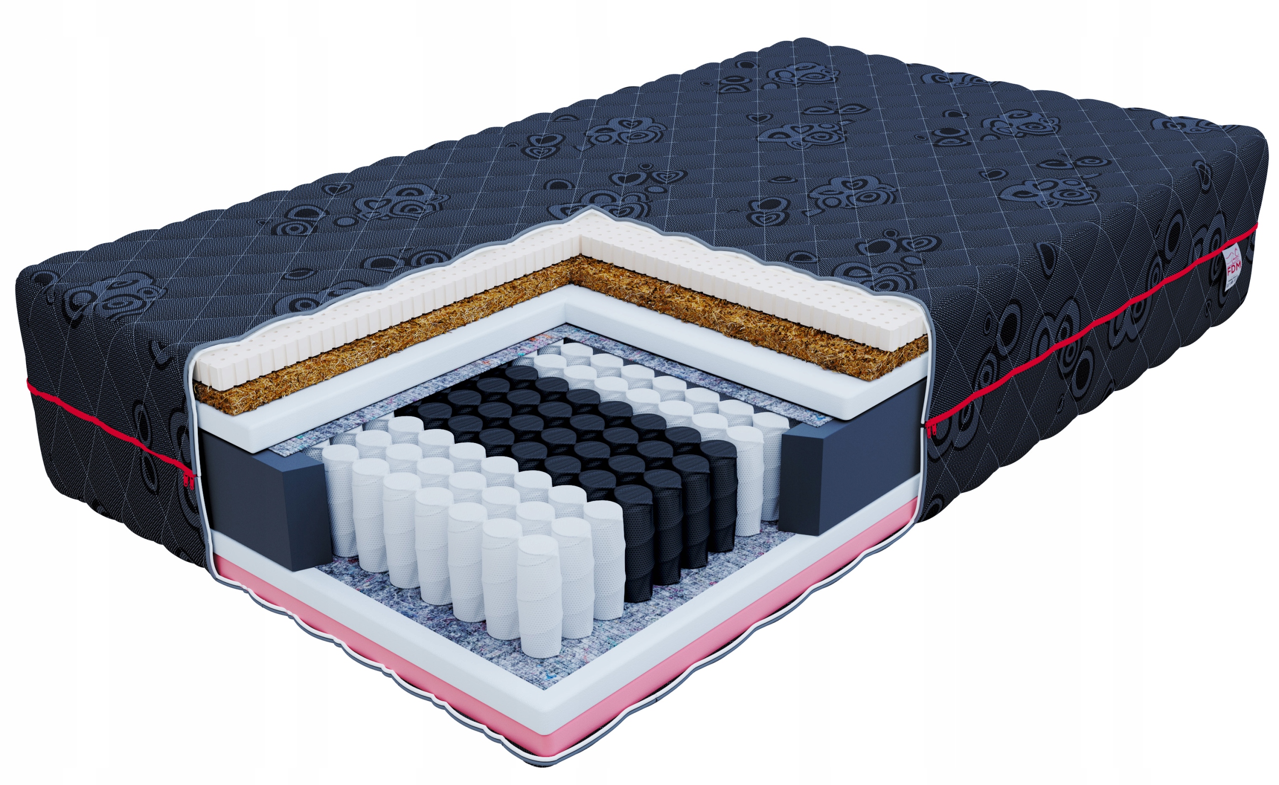 Matrace 80x200 visco kokos latex Fdm Černá