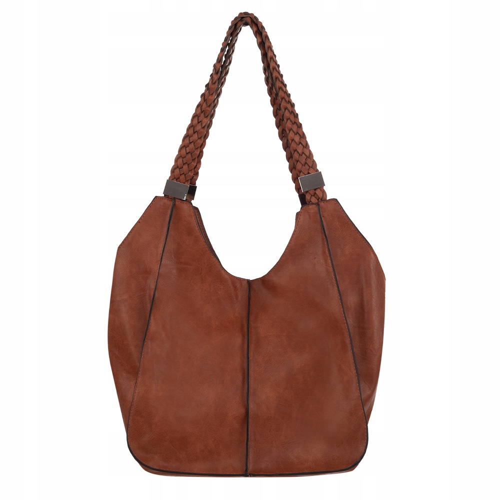 

Camel torebka torba worek skóra A4 plecione uszy