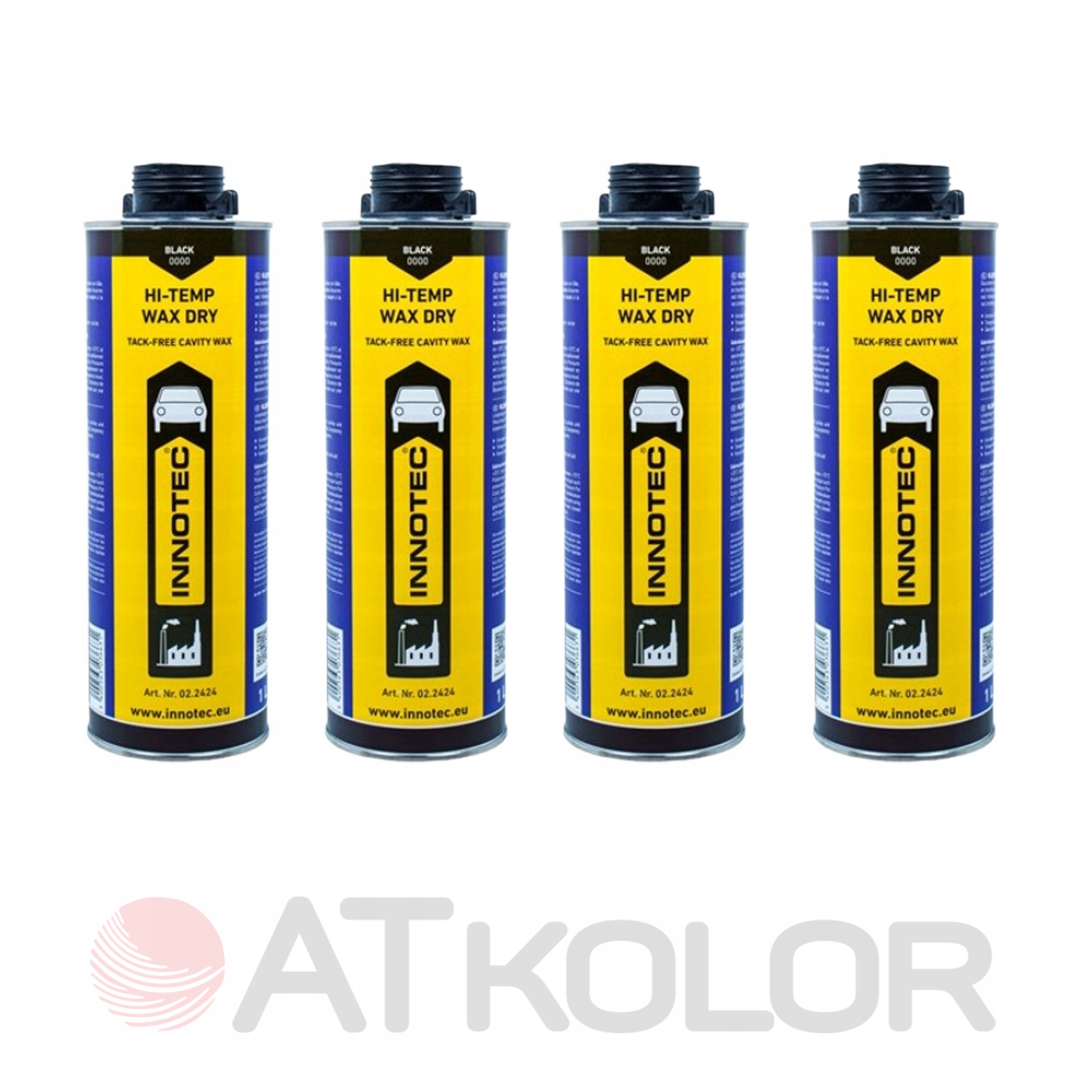 4x Čierny suchý vosk na údržbu podvozku Innotec Hi-Temp Wax Dry