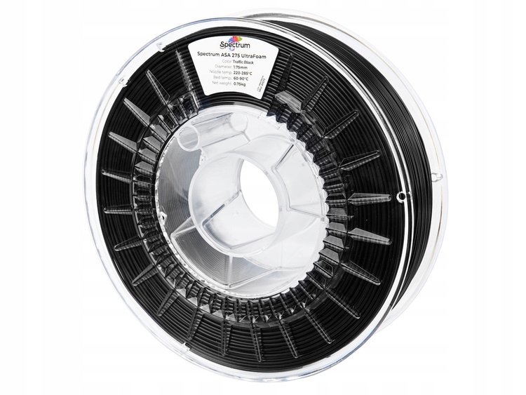 Spectrum Lw-asa UltraFoam 1,75mm Černá Dopravní (traffic Black) 0,75kg