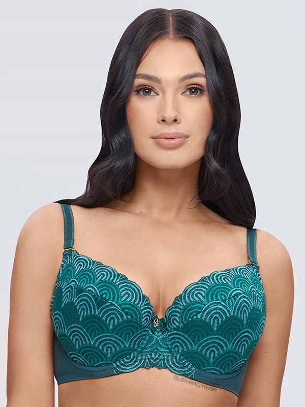 Vyztužená krajková podprsenka Melania push up K40 zelená Dalia 65F