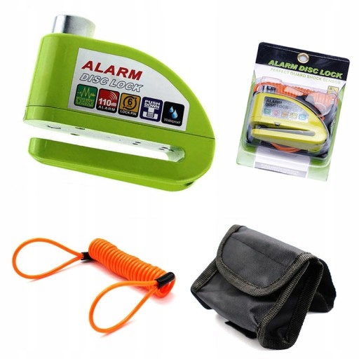 BLOKADA TARCZY HAMULCOWEJ Z ALARMEM ZIELONY ZESTAW