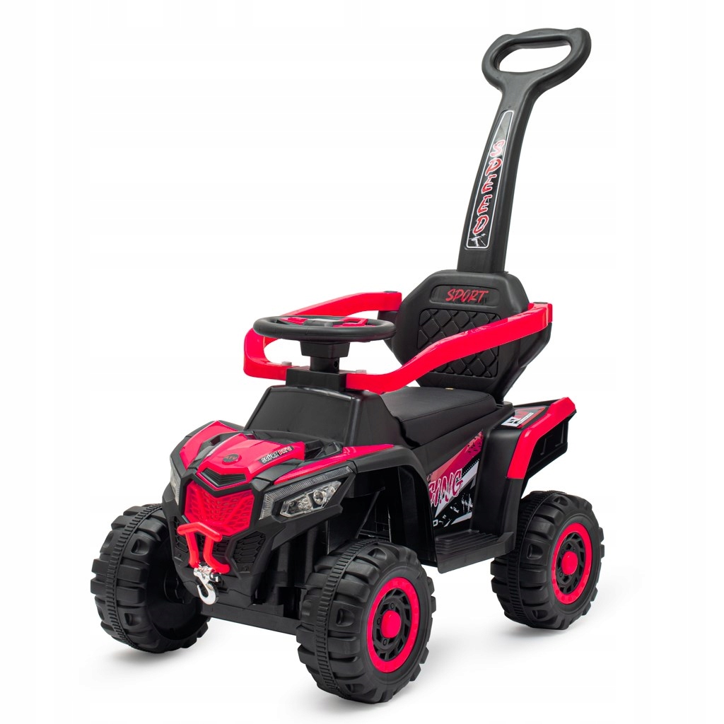Baby mix elektryczny jeździk z rączką pchacz Quad Ruggy red