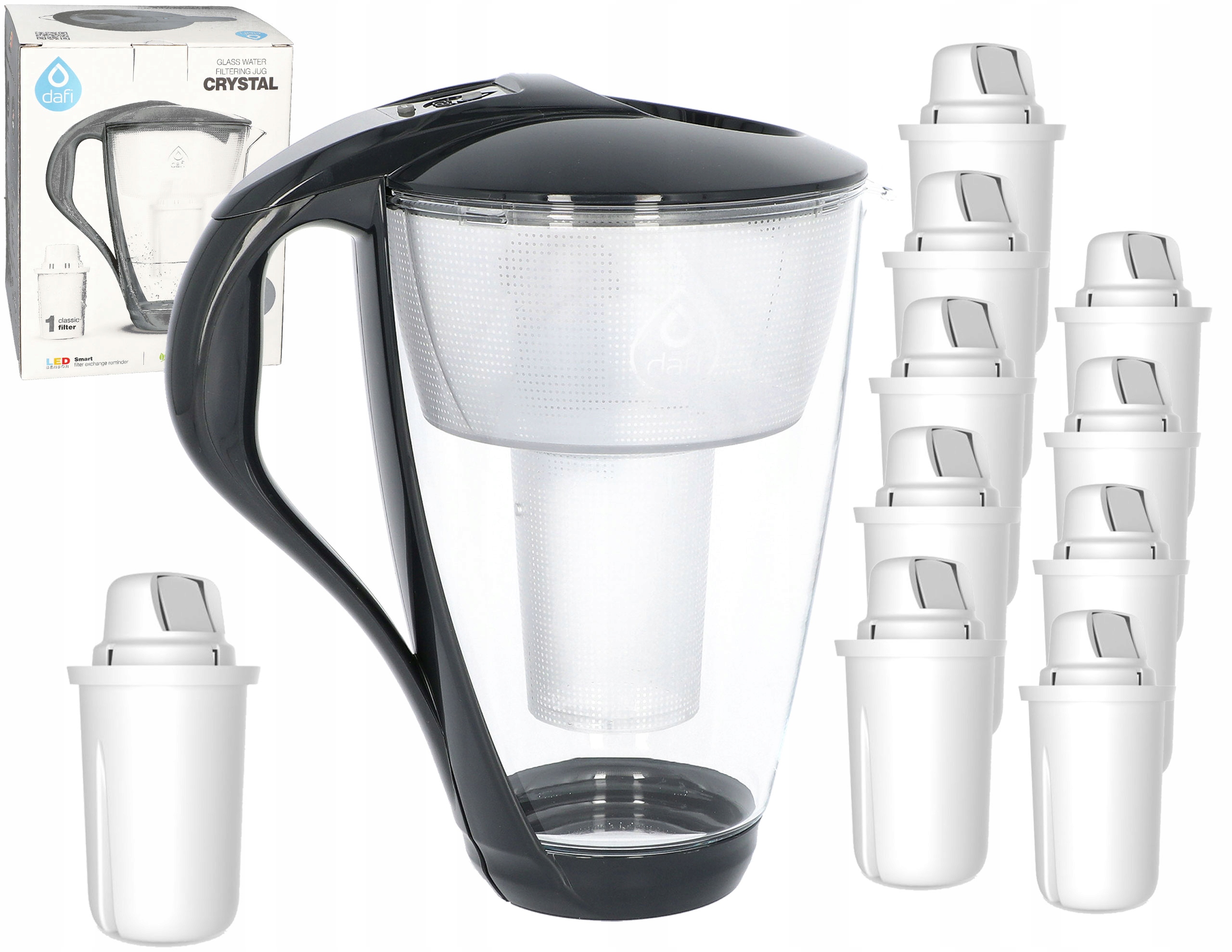 Dzbanek filtrujący szklany Dafi Crystal 10 Filtr