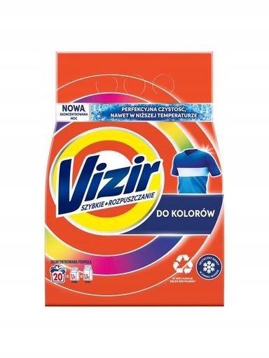 Levně 2x Vizir Color prášek na praní barevných tkanin 1,1 kg (20 praní)