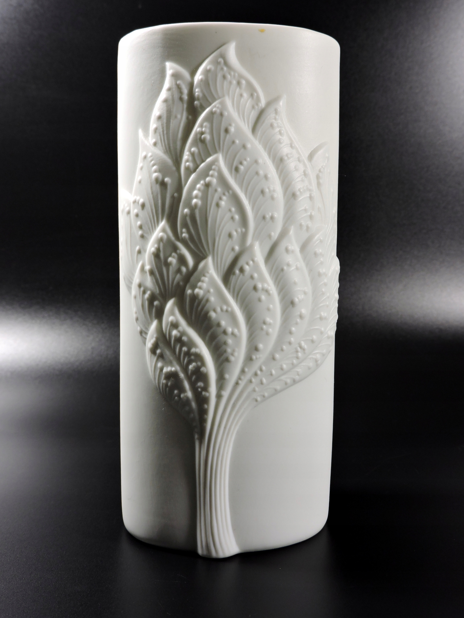 Wazon biały design Kaiser drzewo autor M. Frey 1970