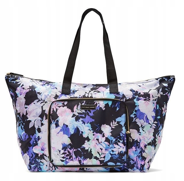 Skládací cestovní taška přes rameno Victoria's Secret s květinami