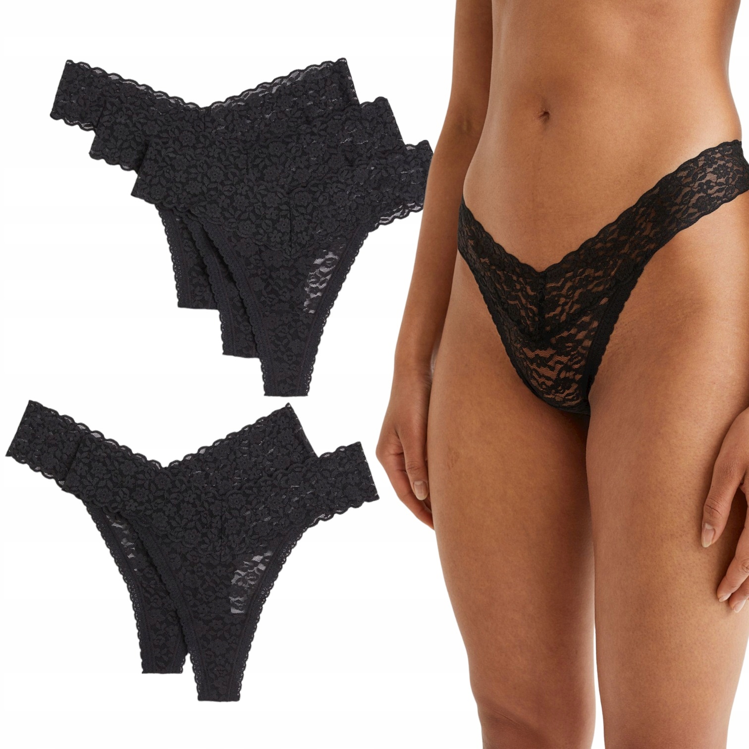 

H&m Majtki Stringi Thong Low Rise 5-PAK M