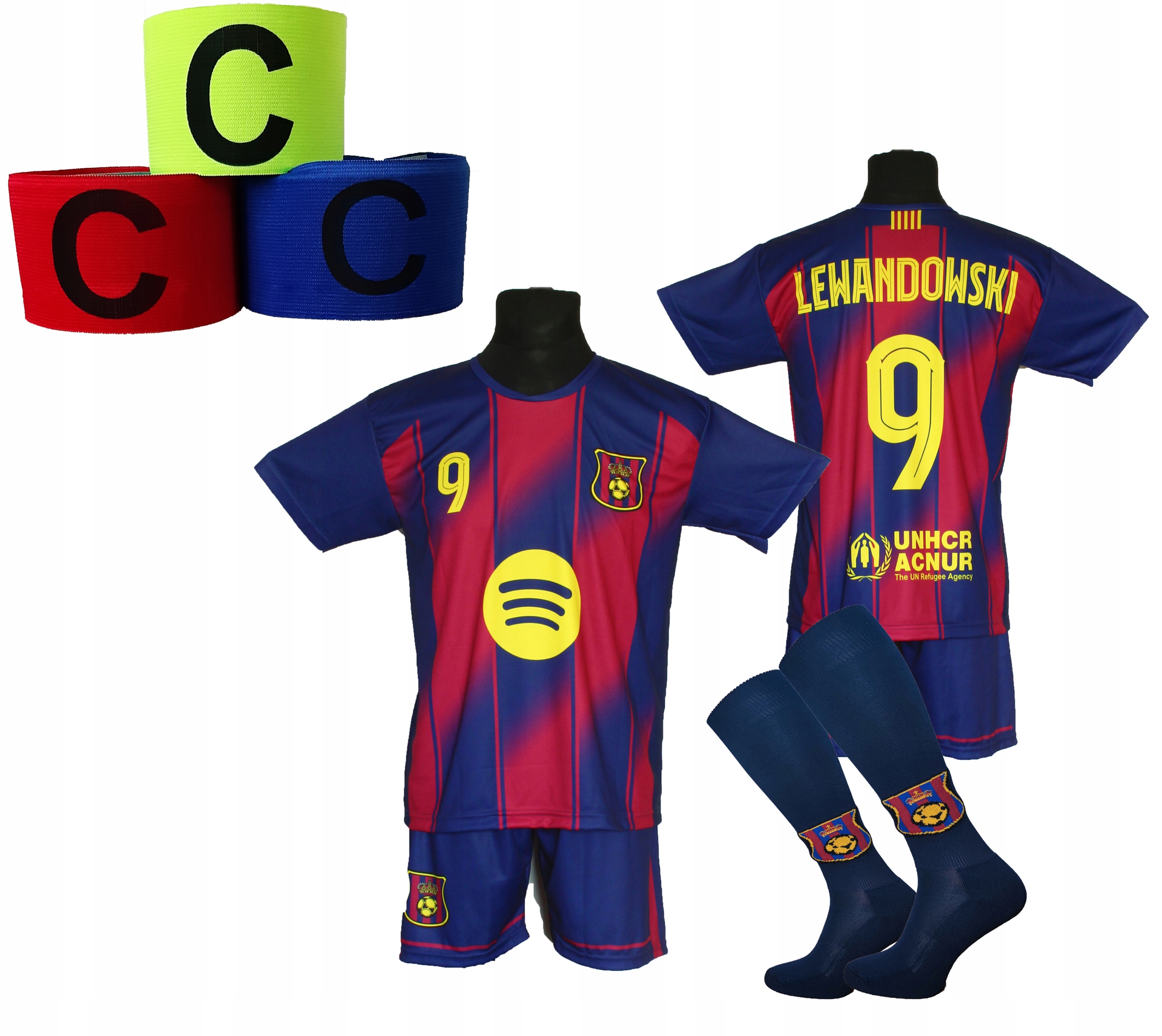 Dětské fotbalové oblečení Lewandowski štulpny čelenka velikost 164