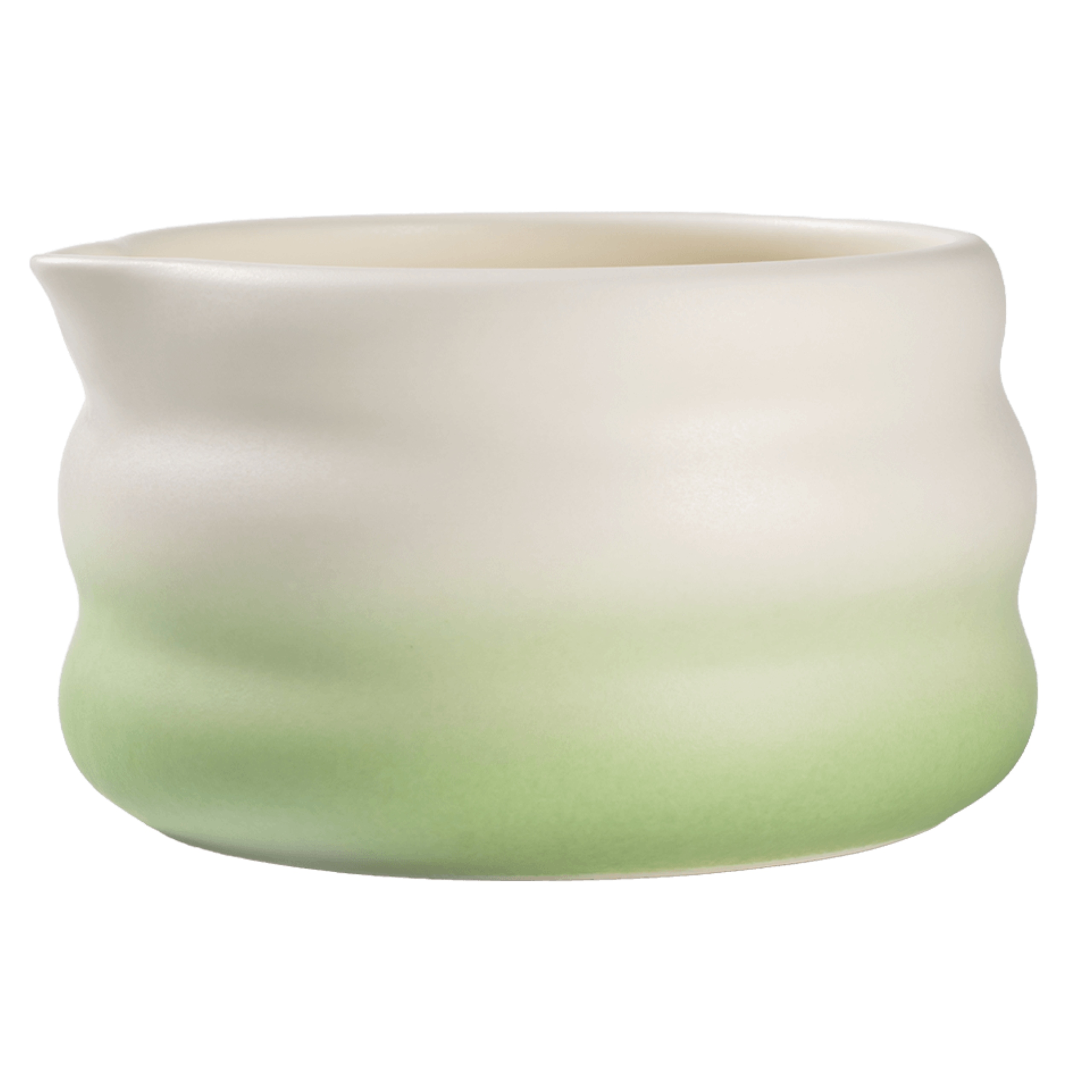 Levně Keramická miska na matchu CHiATO Chawan Mint Earth – mátově bílá