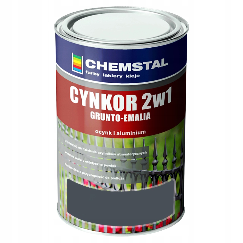 Grunto-Emalia stal ocynk Cynkor 2W1 Chemstal Antracyt 5L