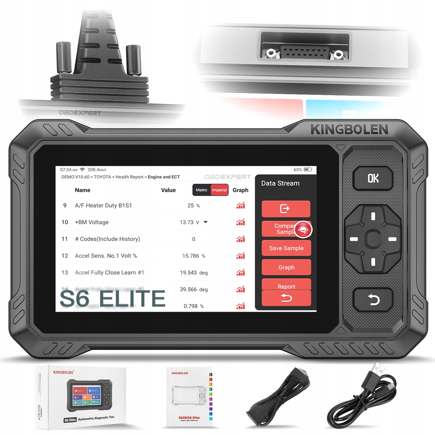 Kingbolen S6 Elite Can-fd OBD2 Diagnostické Rozhranie Aktívny Test j.PL