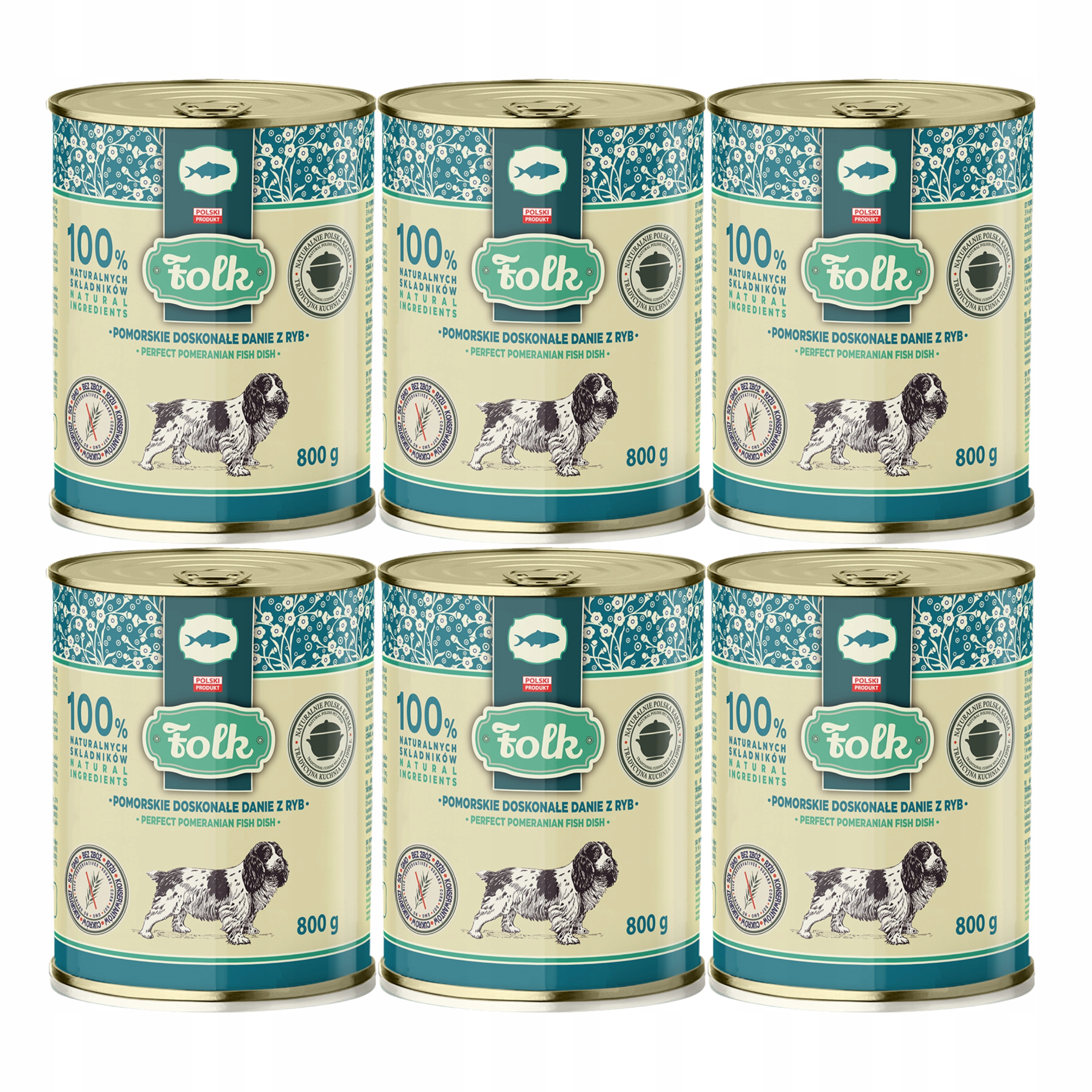 Levně Folk Krmivo pro psy Pomorskie Jídlo Ryba 6 x 800 g zdravé bezobilné