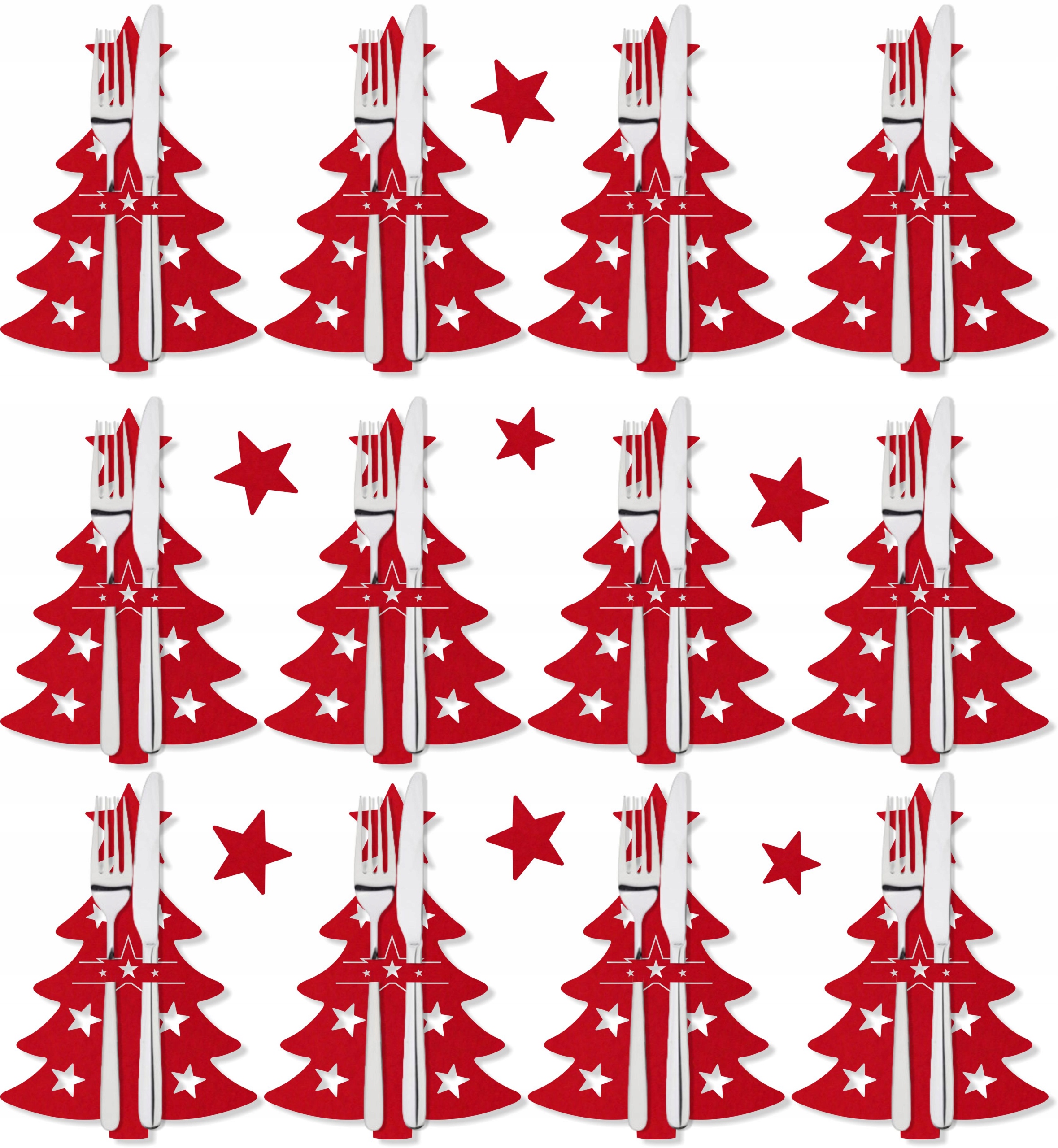 

Świąteczne Etui Na Sztućce Pokrowiec Choinka 12szt