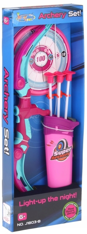 ZESTAW ŁUCZNICZY ŁUK I STRZAŁY DLA DZIEWCZYNKI ŚWIECĄCY I Z DŹWIĘKIEM