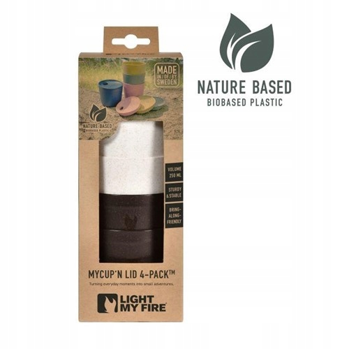 Light My Fire MyCup`n Lid Short Sada 4 kelímků s víčky, barva kakaová