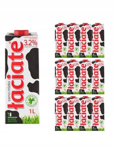 Levně Łaciate Uht mléko 3,2 % 12 x 1 l