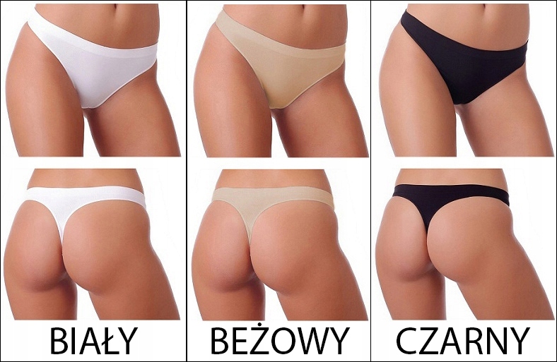 GATTA NINI, Bezszwowe, Mini Stringi, 3-pak, M Fason Stringi