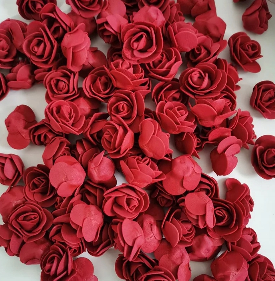 

Bordowe Piankowe róże 3 CM różyczki 10 sztuk