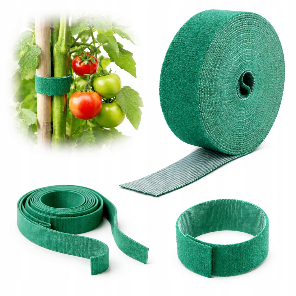 TAŚMA Z RZEPEM DO ROŚLIN Begris Do Podwiązywania 5 metrów 1 cm Zielona