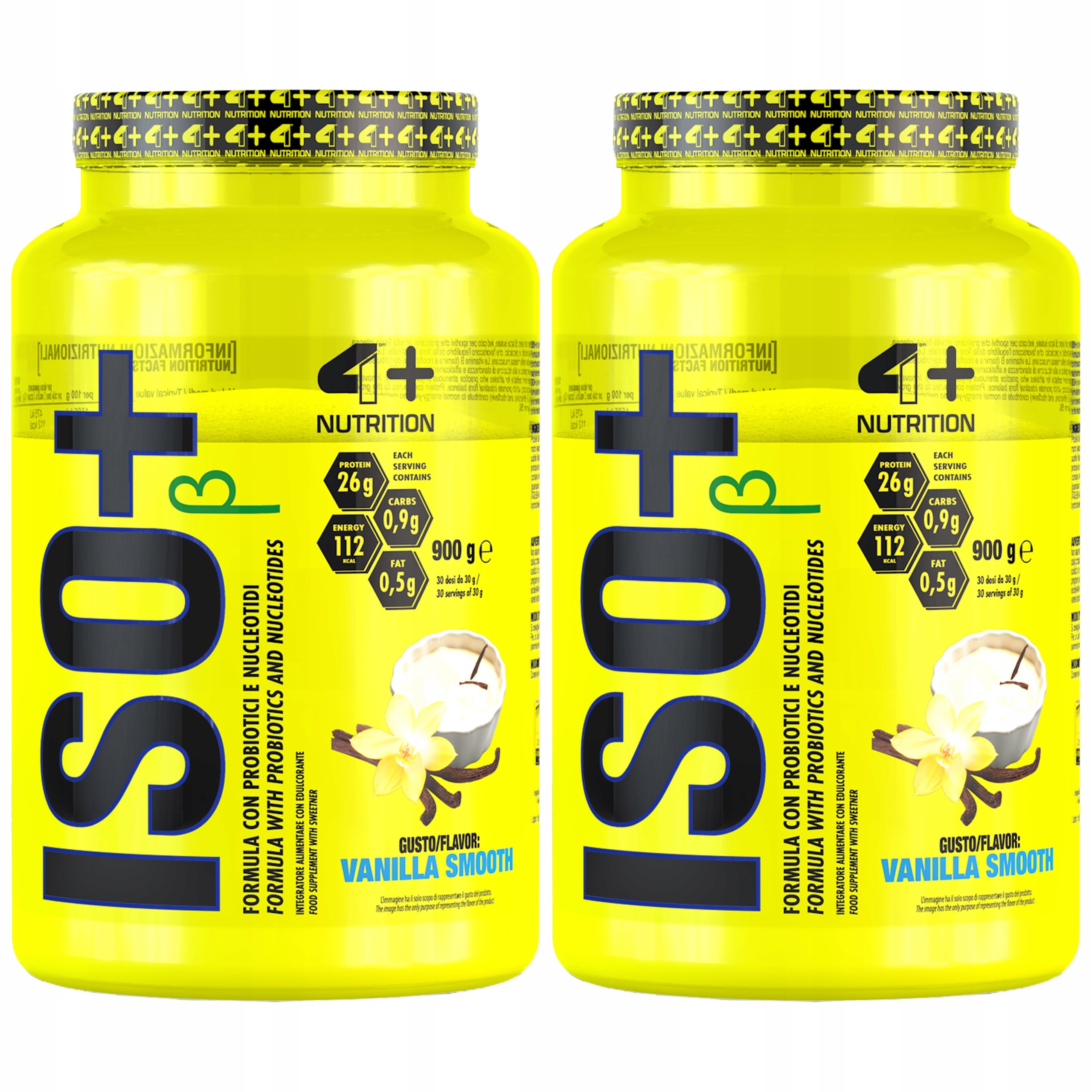 2x Proteinový Izolát syrovátkového Wpi probiotika 86% 26 g porce 4+ Nutrition