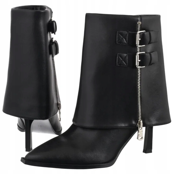 Kožené dámské Kotníkové Boty na podpatku Venezia černé V408-00273-01