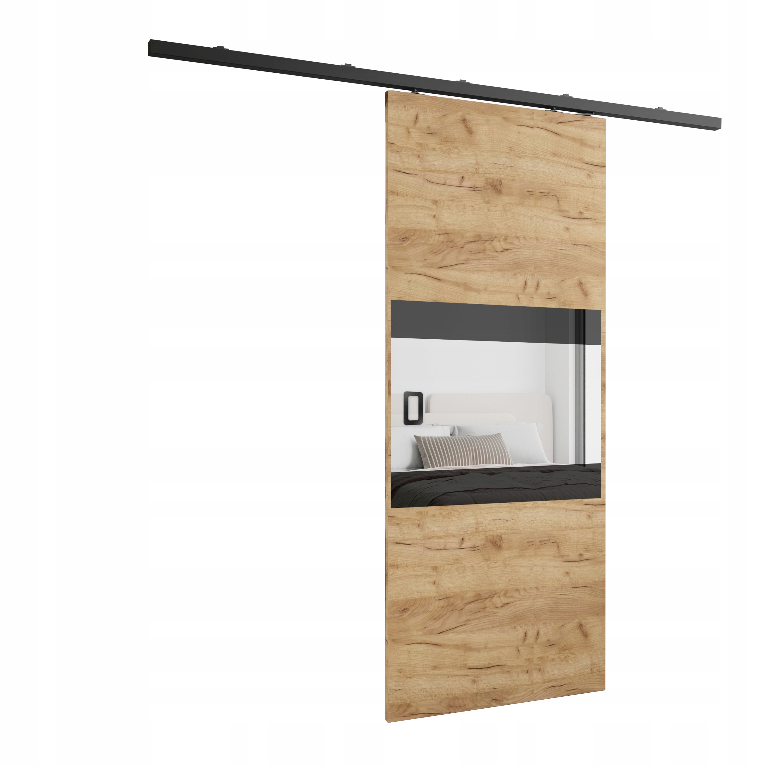 Nástěnné posuvné dveře HS-45 Dori 100 dub craft zlatý zrcadlo