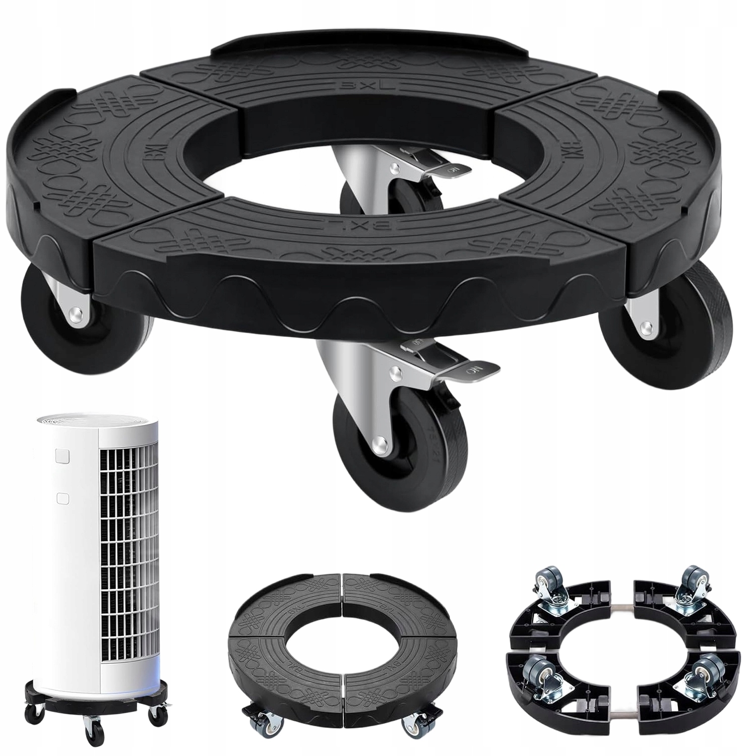 Podstavec Pod Květinu Na Kolečkách Pro Rostliny Do 220 Kg 38-48 CM, Černý