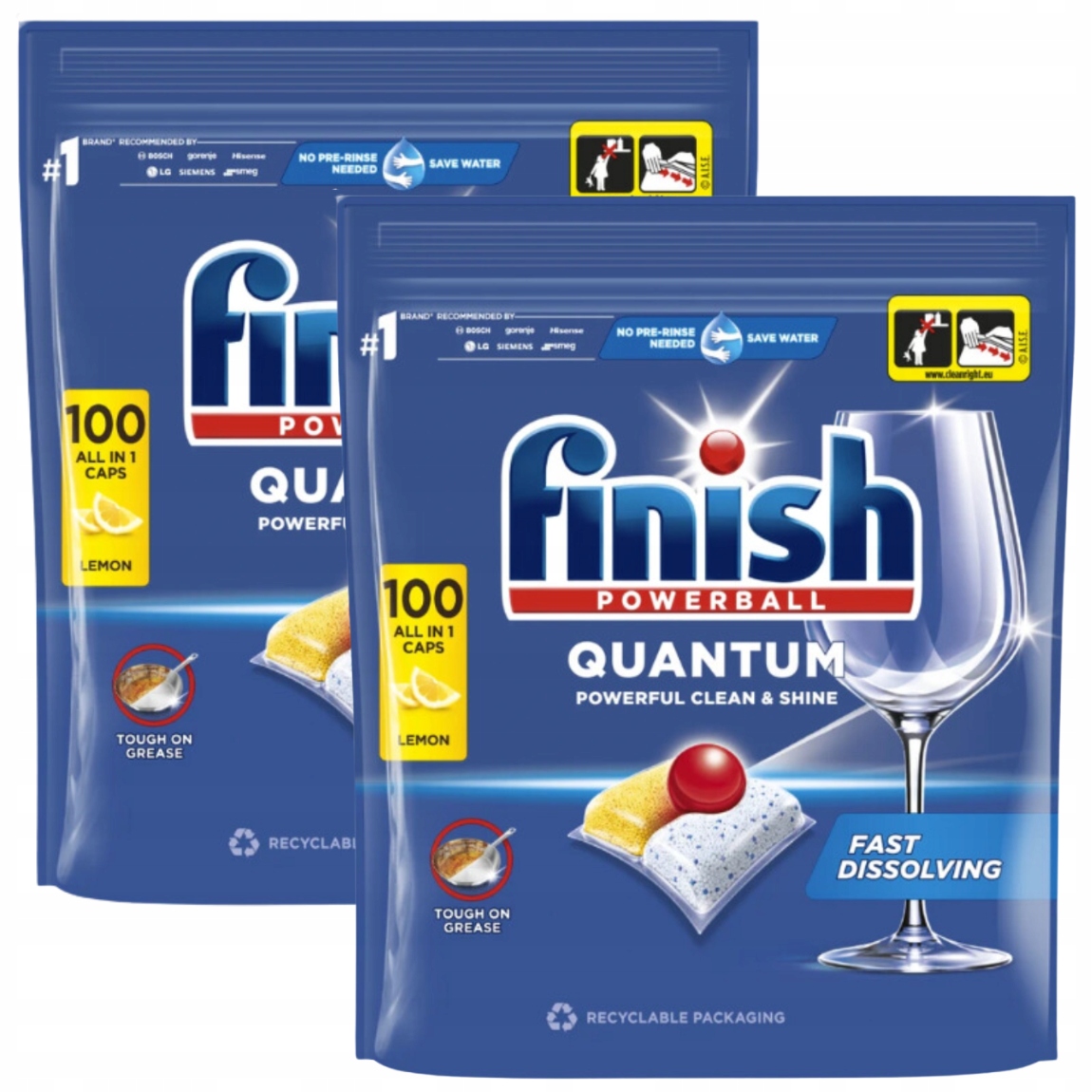 Finish Kapsułki Do Mycia Naczyń W Zmywarce Cytrynowe Lśniące Czyste Quantum