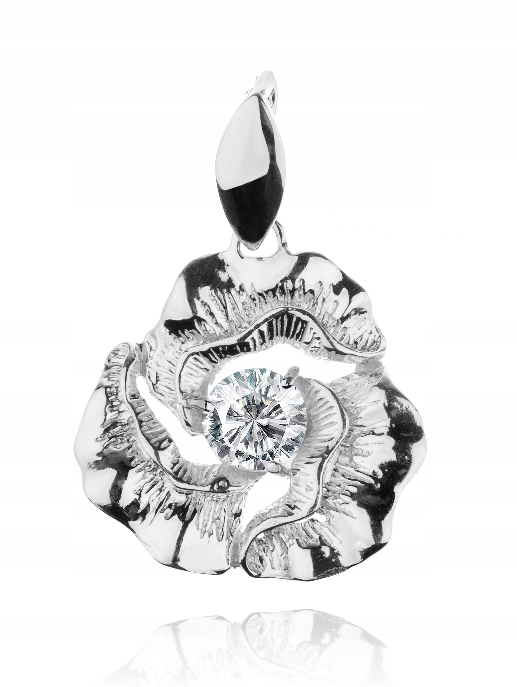 

Wisiorek Kwiatek Kwiat Z Cyrkonią. Srebro 925