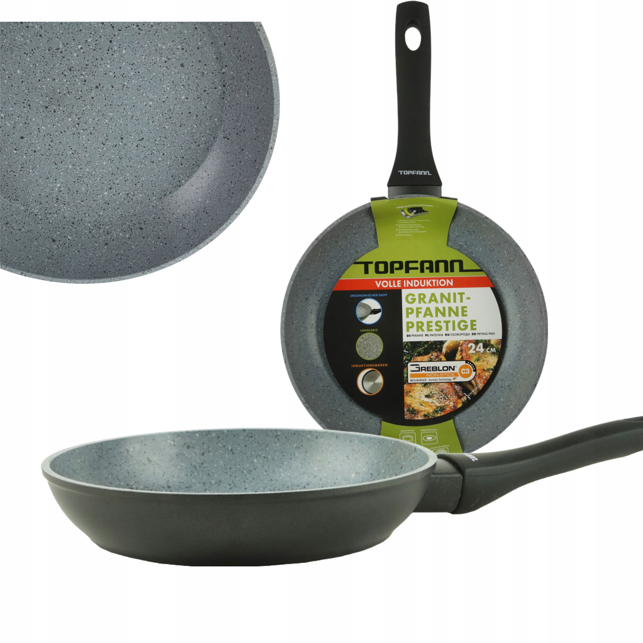 

Patelnia Granitowa 24 CM Pełna Indukcja Gaz