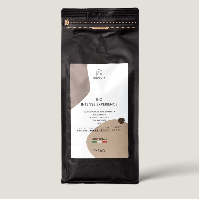 Levně Káva zrnková ekologická Rozkvit Intense Experience Italské Espresso