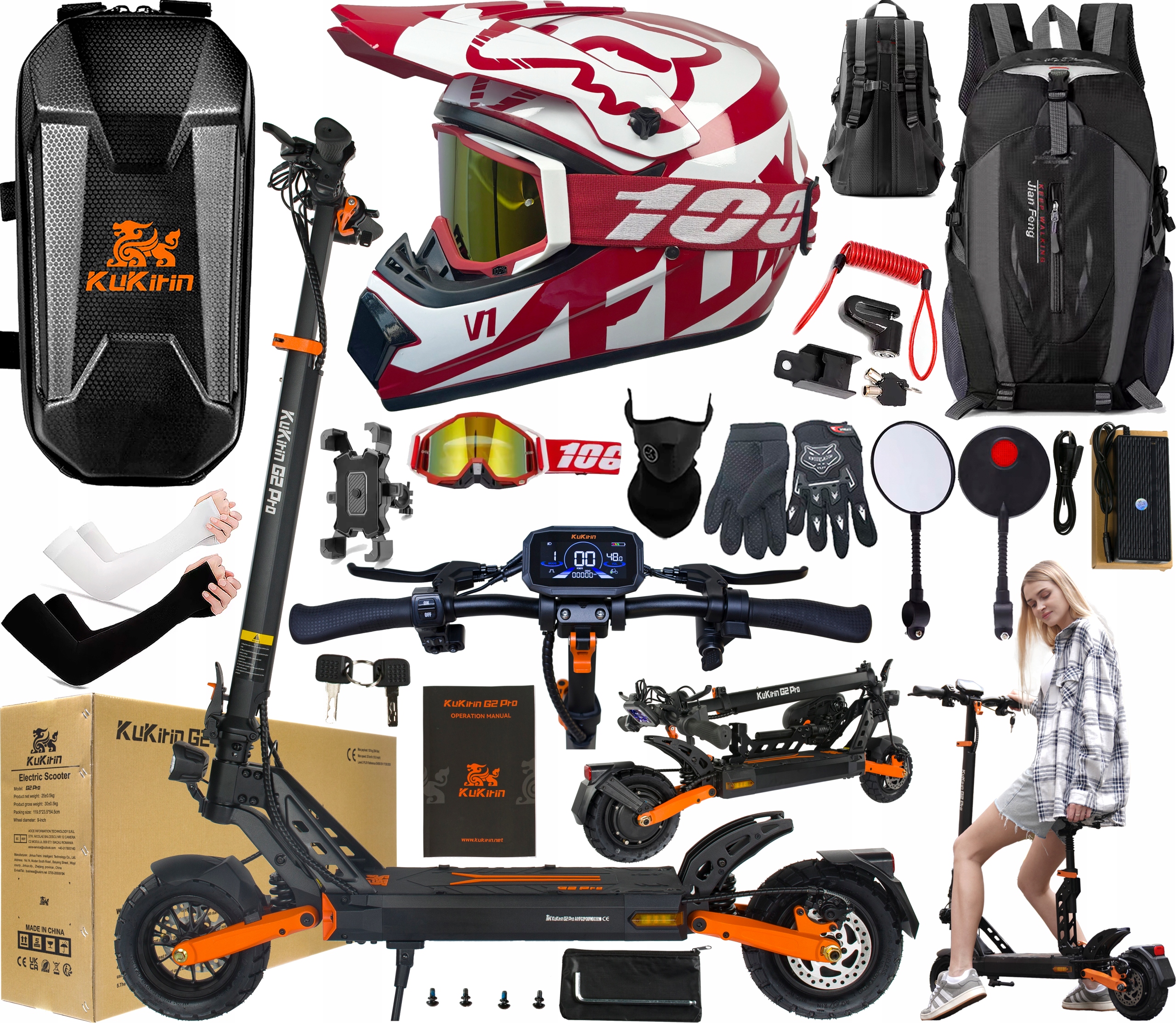 2026 Kukirin G2 Pro Elektrická vozidla 1000W 48V 15.6AH 45KM/H +10 Dárek