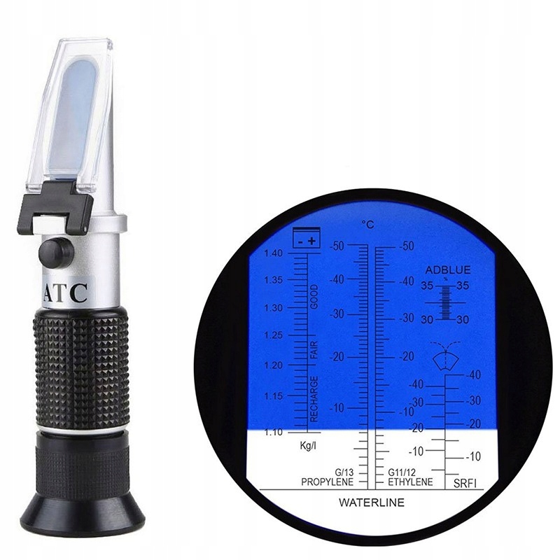 REFRAKTOMETR GLIKOMETR TESTER PŁYNU CHŁODNICZEGO ADBLUE ELEKTROLITU Kod producenta Refraktometr Tester płynu chłodniczego ATC