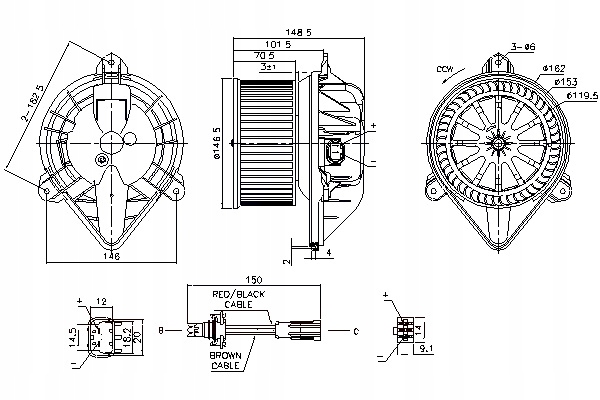 WENTYLATOR DMUCHAWY RENAULT MEGANE SCENIC SCENIC I 1.4-2.0 Producent części Nissens