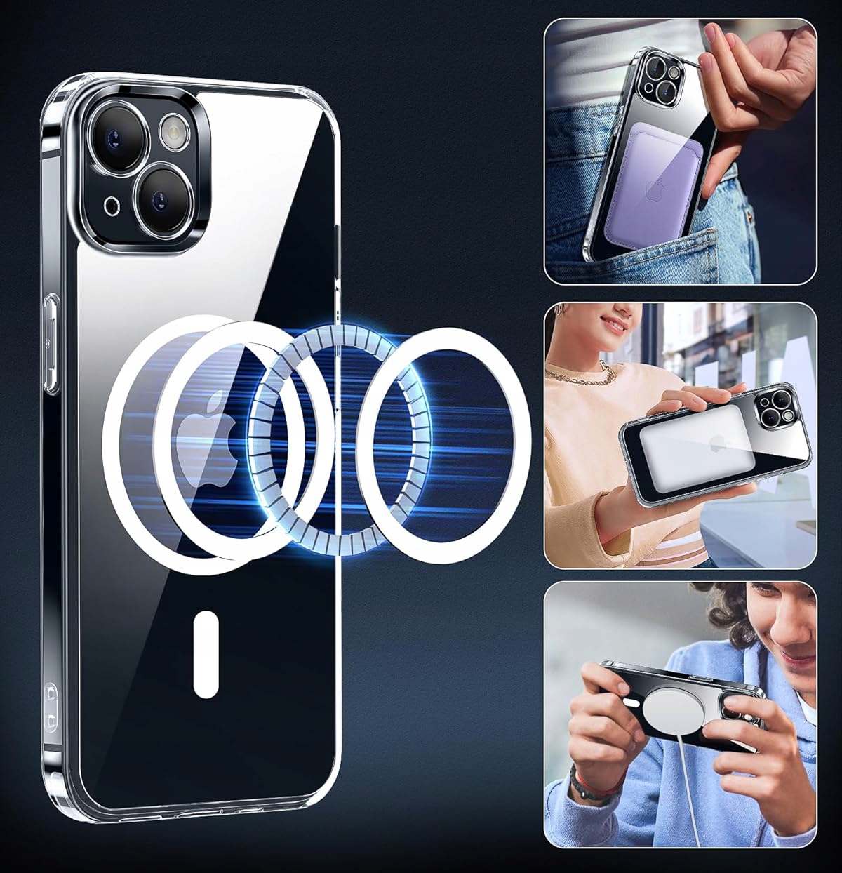 ETUI MAGNETYCZNE MOCNE PRZEZROCZYSTE DO IPHONE 13 Kod producenta Magsafe pancerne obudowa pokrowiec wzmacniane