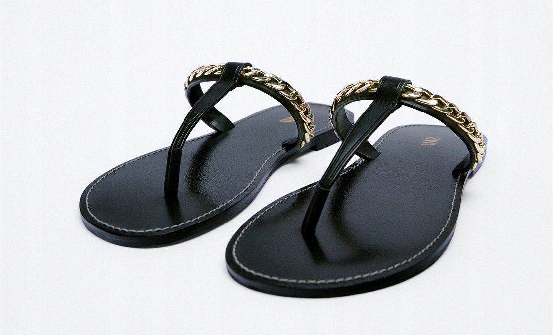 ZARA CZARNE SKÓRZANE KLAPKI SANDAŁY JAPONKI 40 Rozmiar 40