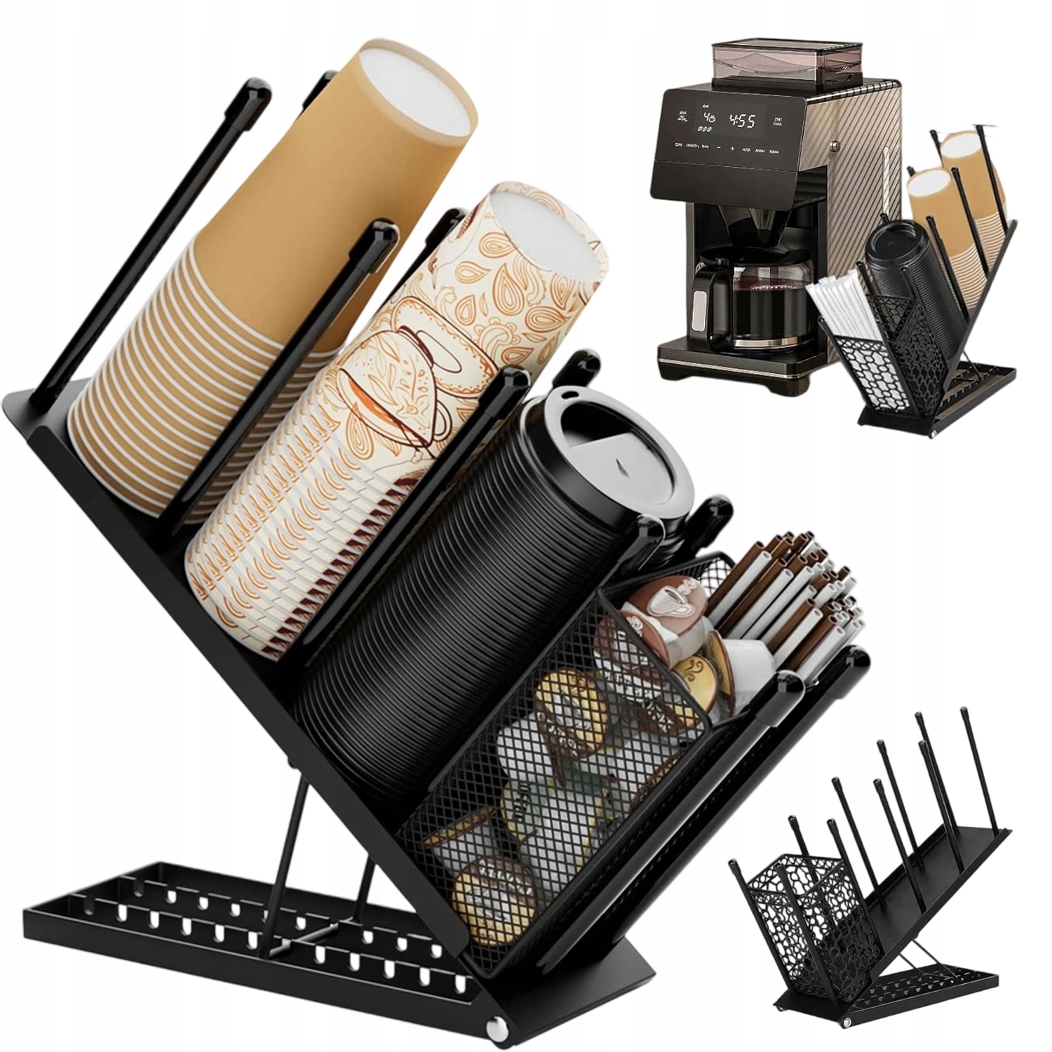 Levně Držák Na Šálky, Stojan Na Hrnky Z Kovaného Železa, Samoobslužný, Sada Hrnků