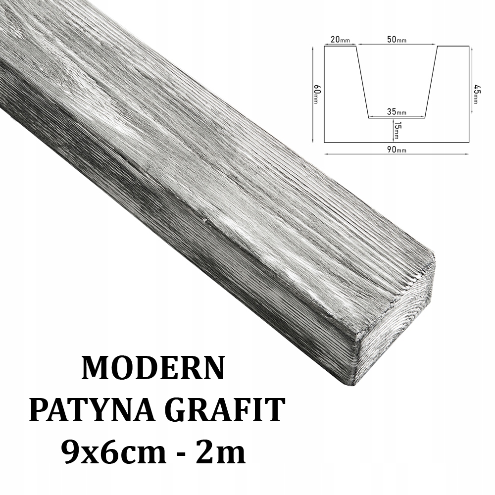 Rustikální nosník Modern Patina grafit 2 m Nosník 9x6 cm