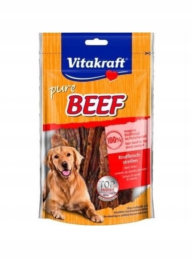 5 x Vitakraft pure Beef hovězí proužky 80 g