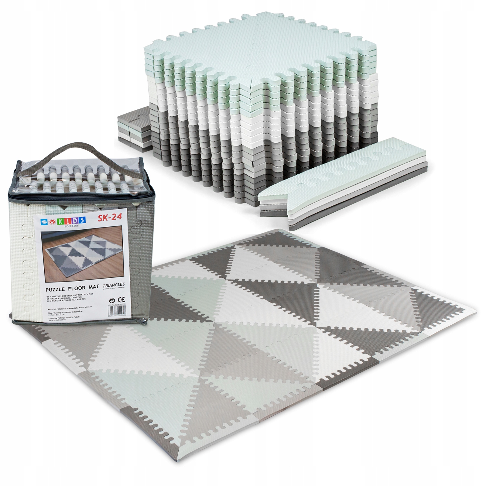 

Mata Edukacyjna Piankowa Puzzle Dzieci Trójkąty