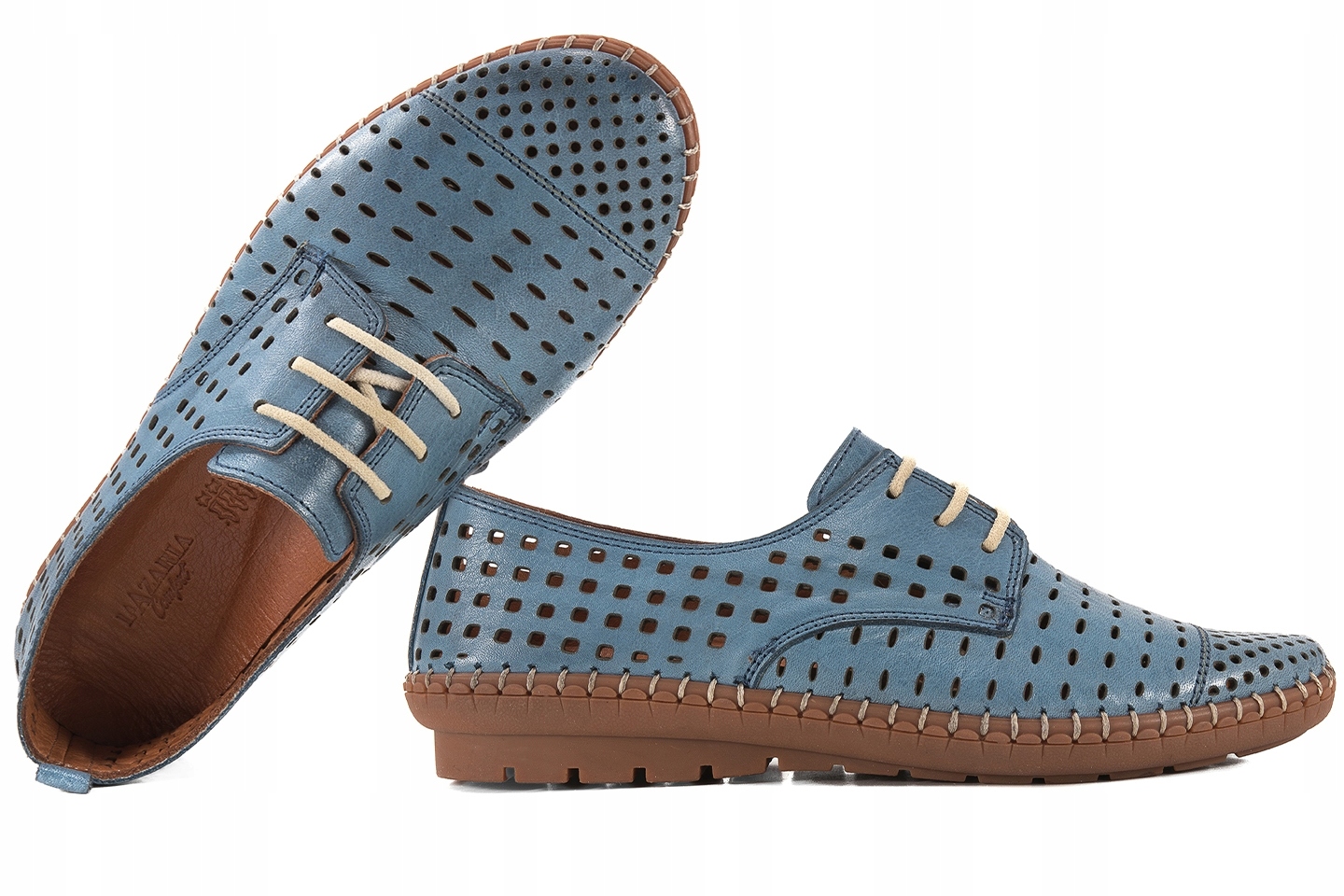 LaAzaria 1551 Dámské Kožené Džínové Polobotky