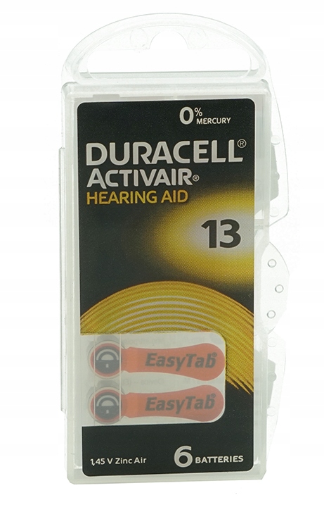 

Baterie Słuchowe Duracell DA13 Activair 6szt