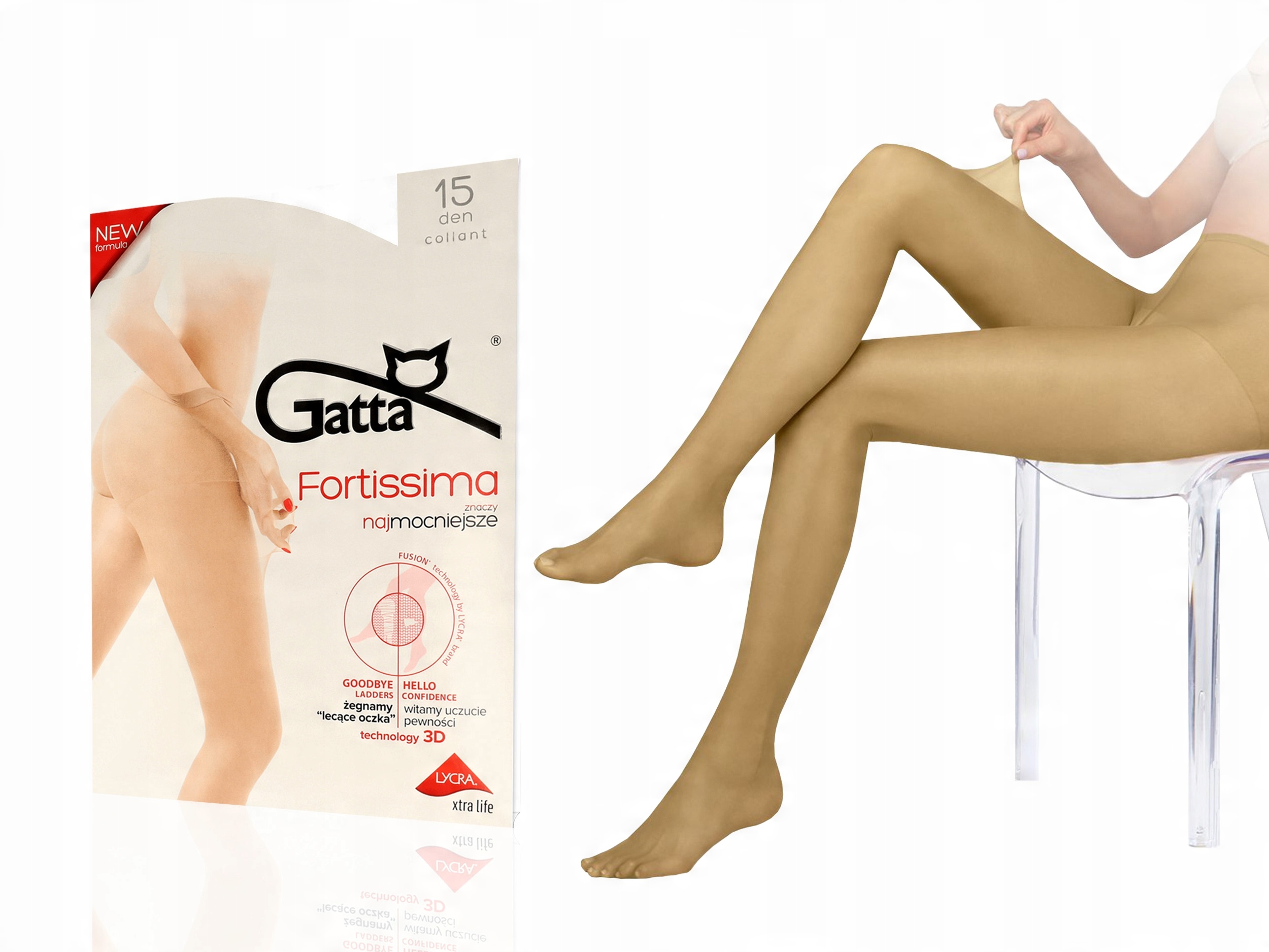 

Gatta rajstopy Fortissima, 15 den lycra visone 2-S