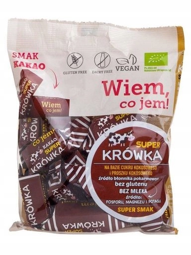 Levně 4x Kravička Bonbóny Krówki bezmléčné kakaové bezlepkové Bio 150 g