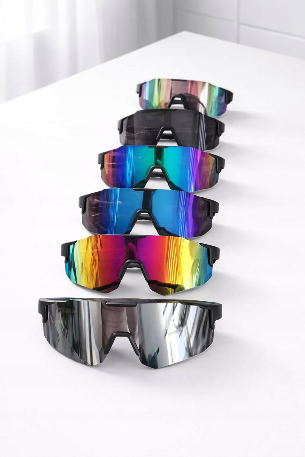 OKULARY SPORTOWE UV400 ROWEROWE BIEGANIE UNISEX LUSTRZANE różne kolory