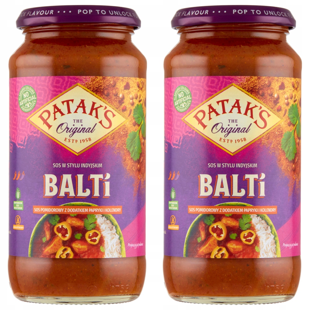 

Patak's Indyjski sos pomidorowy balti papryka 900g