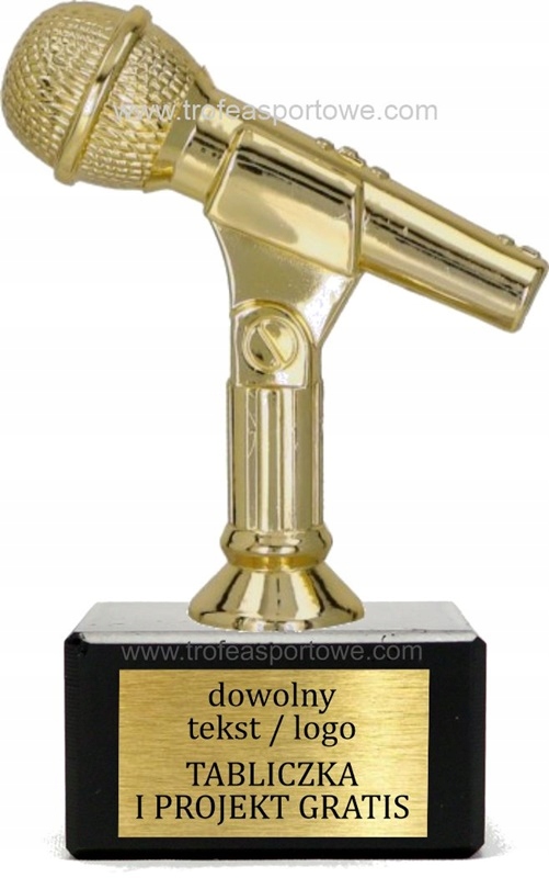 

statuetka mikrofon muzyka śpiew 11cm +grawer grati